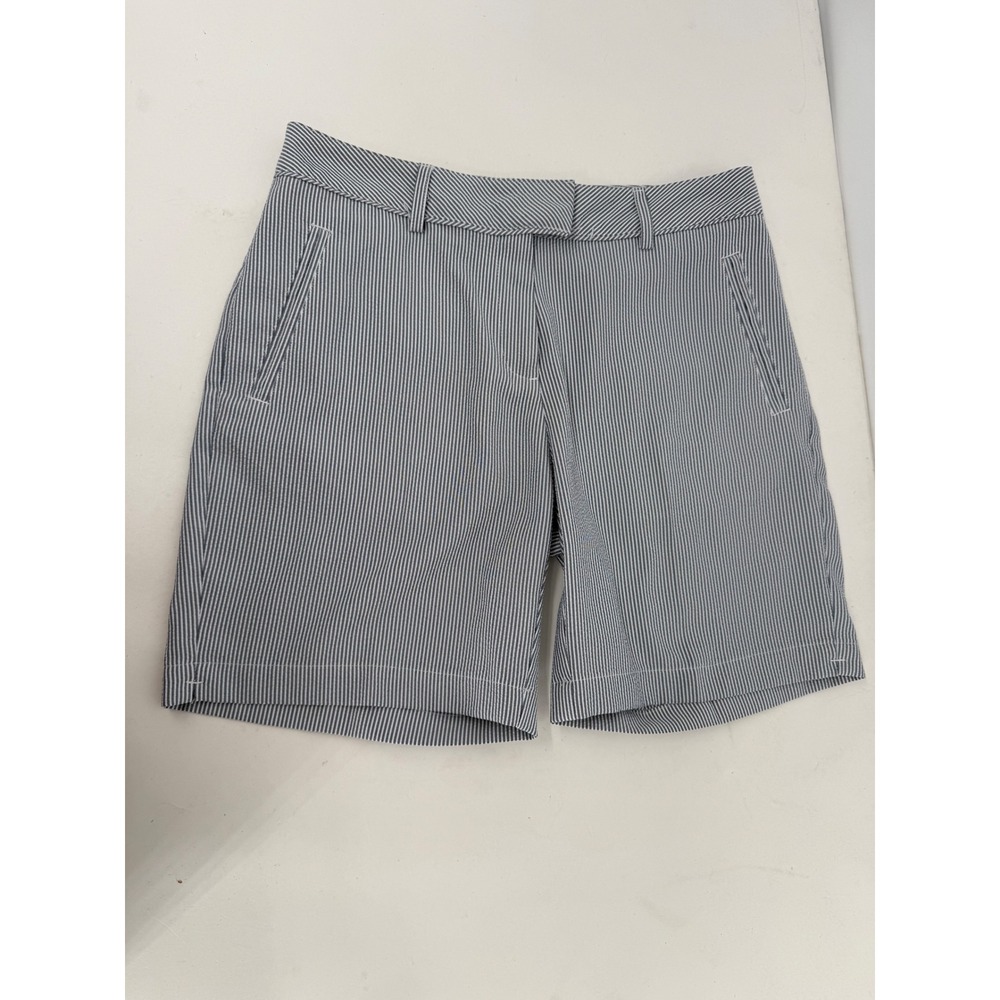 Lady Hogan Classic‎ Stripe Tailored Shorts Womens Chino Style Navy White Sz 2